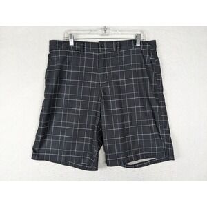 Op flex Black Plaid 4 Way Stretch Shorts 36